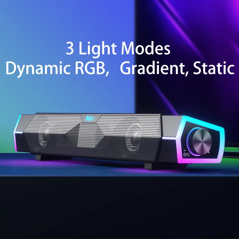 Wholesale ROHS High Quality HIFI TWS Colorful Lights Computer Speaker Wireless USB Gaming Audio Computer Gaming Speaker Bar