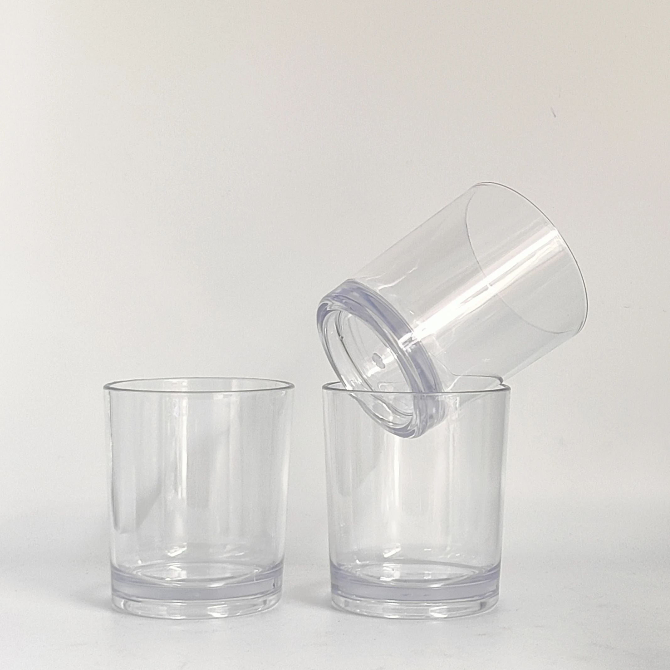 Factory price 270 ml AS straight ice whiskey glass 10 oz short plastic rock glass reusable tumbler wholesale plastic coffee cup