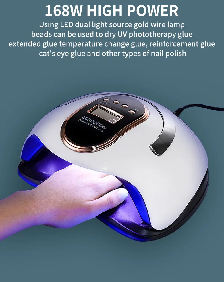 10s 30s 60s 99s New Practical Digital Timing Display UV Polish Nail Lamp Kit Nail Lamp 168W