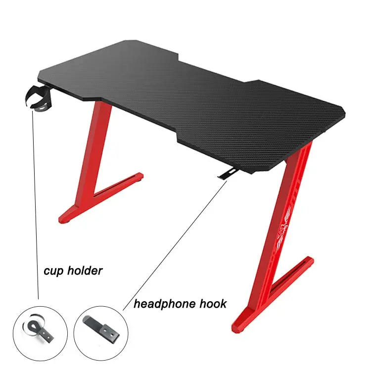 Factory direct sale Z-shaped computer gaming desk table with different sizes