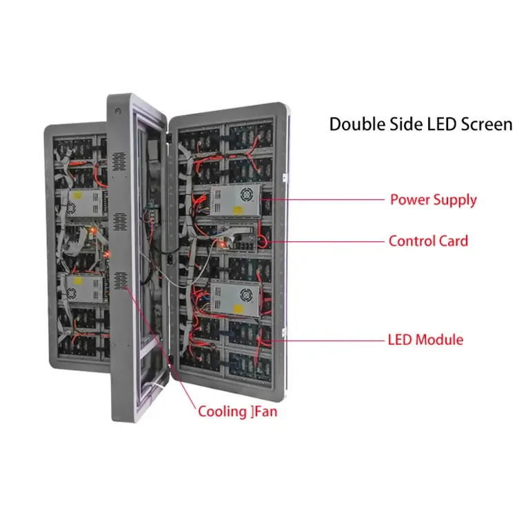 Shenzhen factory Wifi  5G Wireless Single Side P4 Outdoor Waterproof Street Light Lamp Pole  Led Display Screen For Advertising