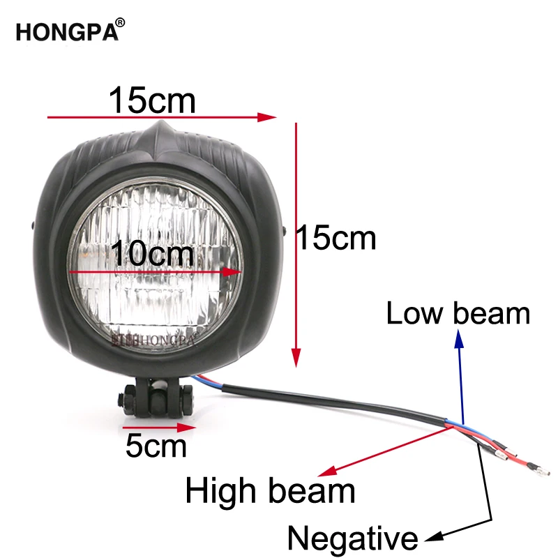 2019 New Retro Black / Chrome Motorcycle 12V Headlight For Harley CB CG Cafe Racer Chopper