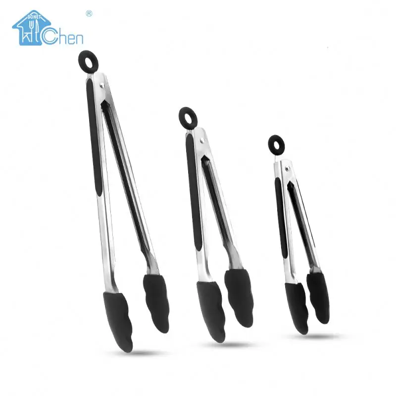 Factory Multifunctional Kitchen Tools & Gadgets Bamboo Food Tongs Kitchen Tools Silicone Tongs