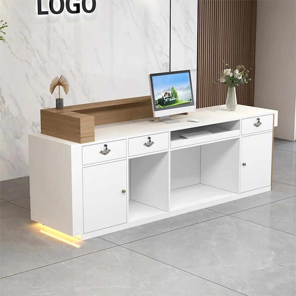 Classy Reception Desk Beauty Salon Reception Desk White Luxury Hotel Office Furniture Wooden Reception Desk
