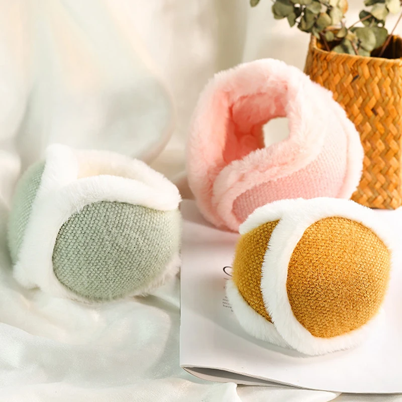 Индивидуальные наушники из искусственного меха Зимние теплые плюшевые Наушники унисекс ветрозащитные складные наушники