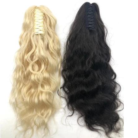 12inch Claw Clip Ponytail blonde Natura Black Fast shipping wholesale Good quality 100% human hair kinky curl hair ponytail