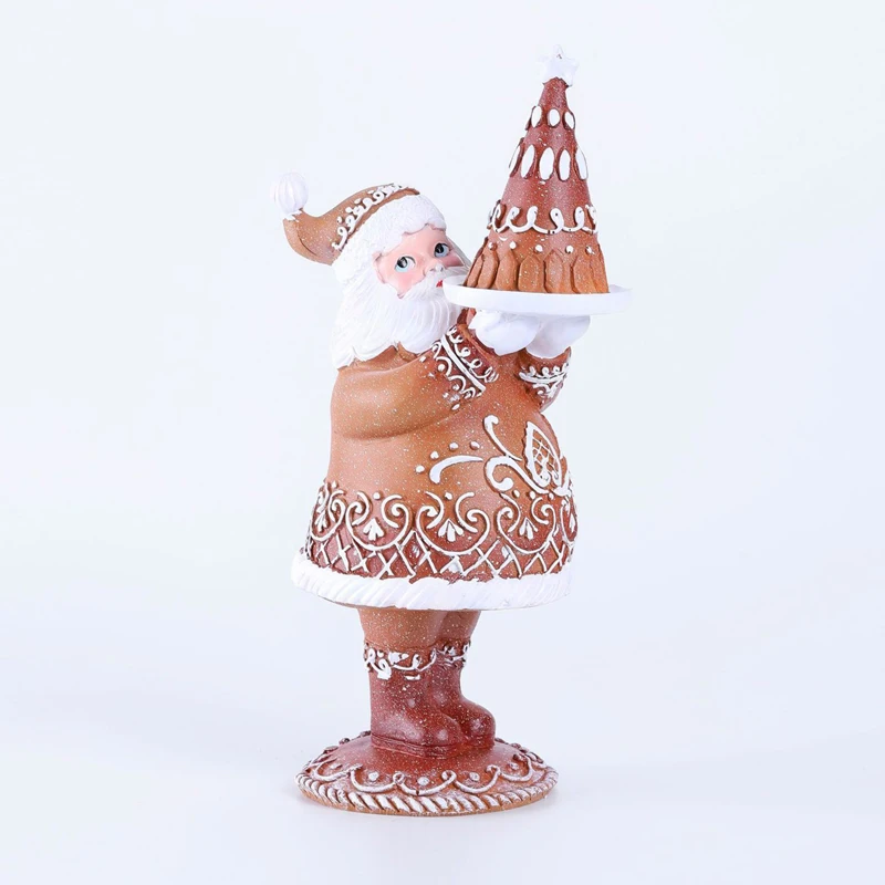 2023 Christmas tabletop dessert house tree resin small gingerbread decoration Mr. and Mrs. Santa Claus figurine resin  figurine