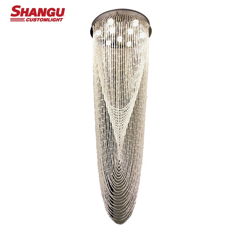 Modern Large Hotel Elegant Large Luxury Beaded Crystal Chandelier Custom Large LED Chandelier Light