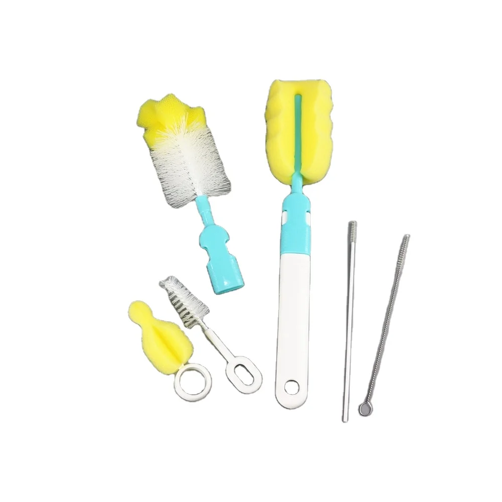 Wholesale Combination Sponge &Promotion Stainless Baby Feeding Bottle Brush