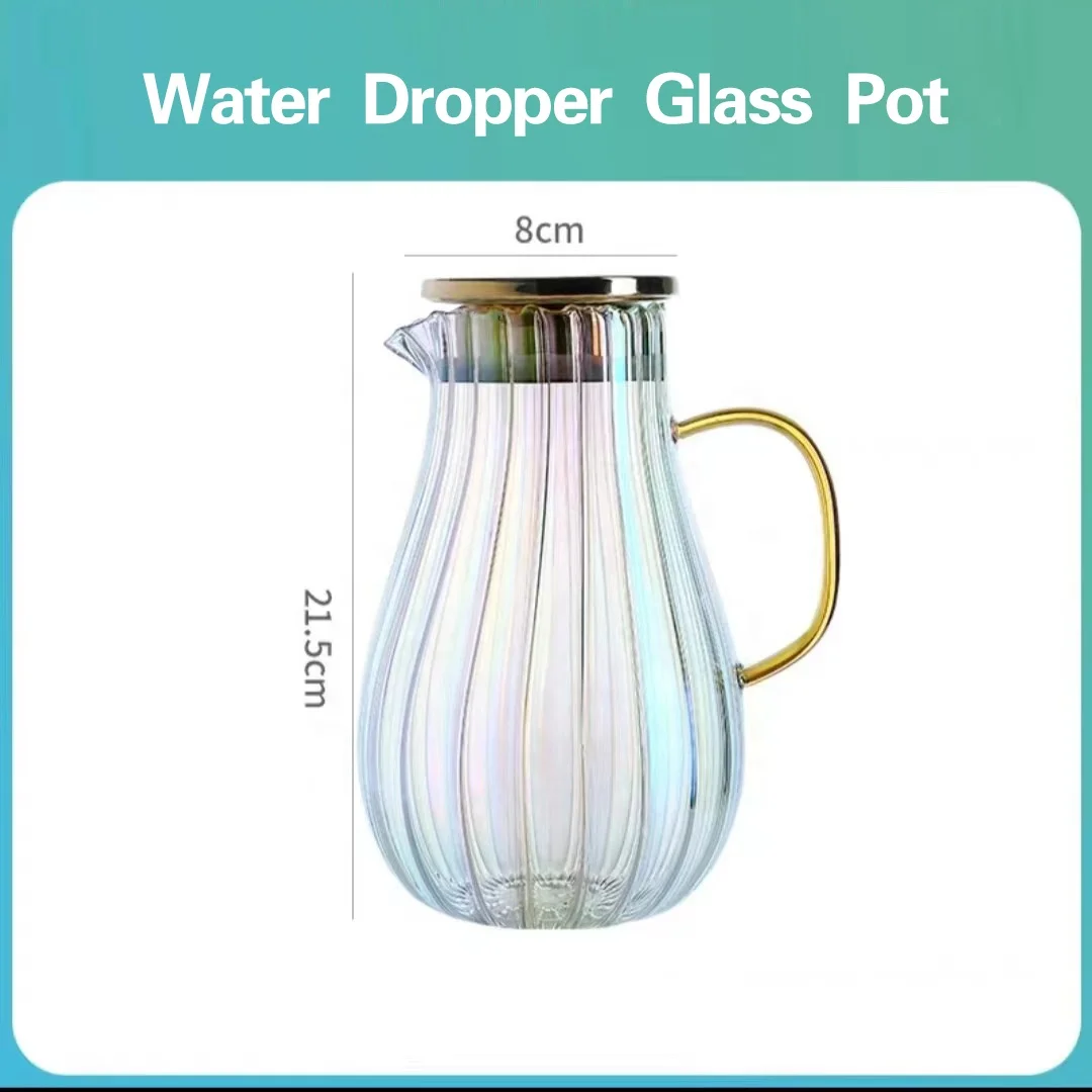 Wholesale Glass Cold Water Pitcher with Lid and Handle Hot Water Glass Jug for Household Custom Color