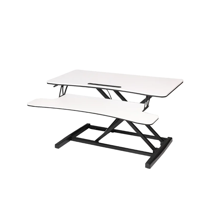 Promotional Top Quality Adjustable height Desk Standing Desk converter Foldable Sit Stand Riser Workstation with Keyboard Tray