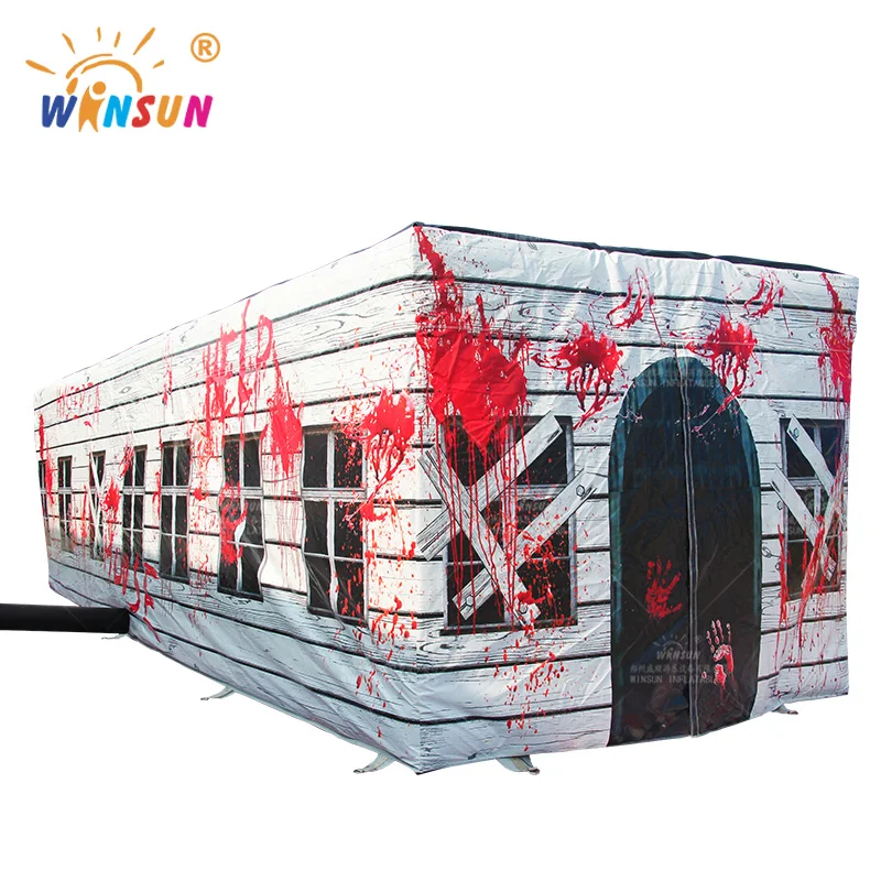 popular 10m size halloween inflatable haunted house maze for sale