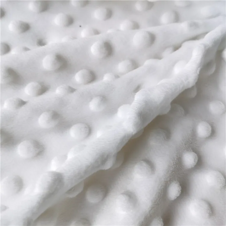 100% Polyester Soft Embossed Minky Dot Bubble Fabric For Making Baby
