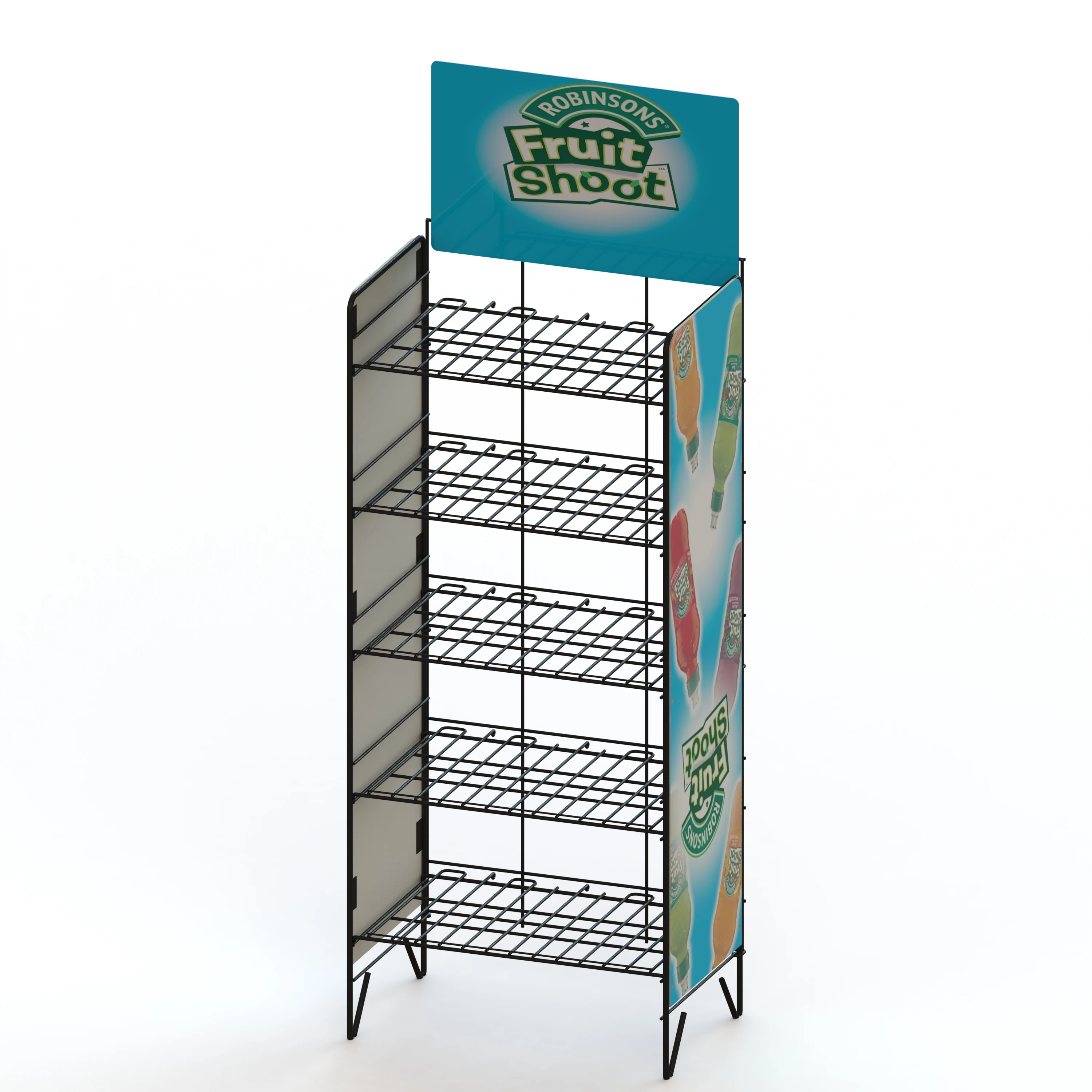 Convenience Floor Storage Wire Shelves Display Stand for Beverage  metal POP shelf display rack