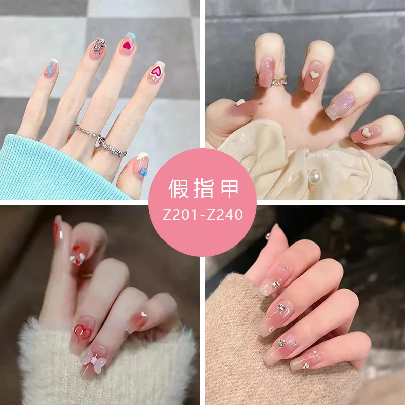 High Quality Nail Art Design Rhinestone Artificial Fingernails Pres Press On Nails