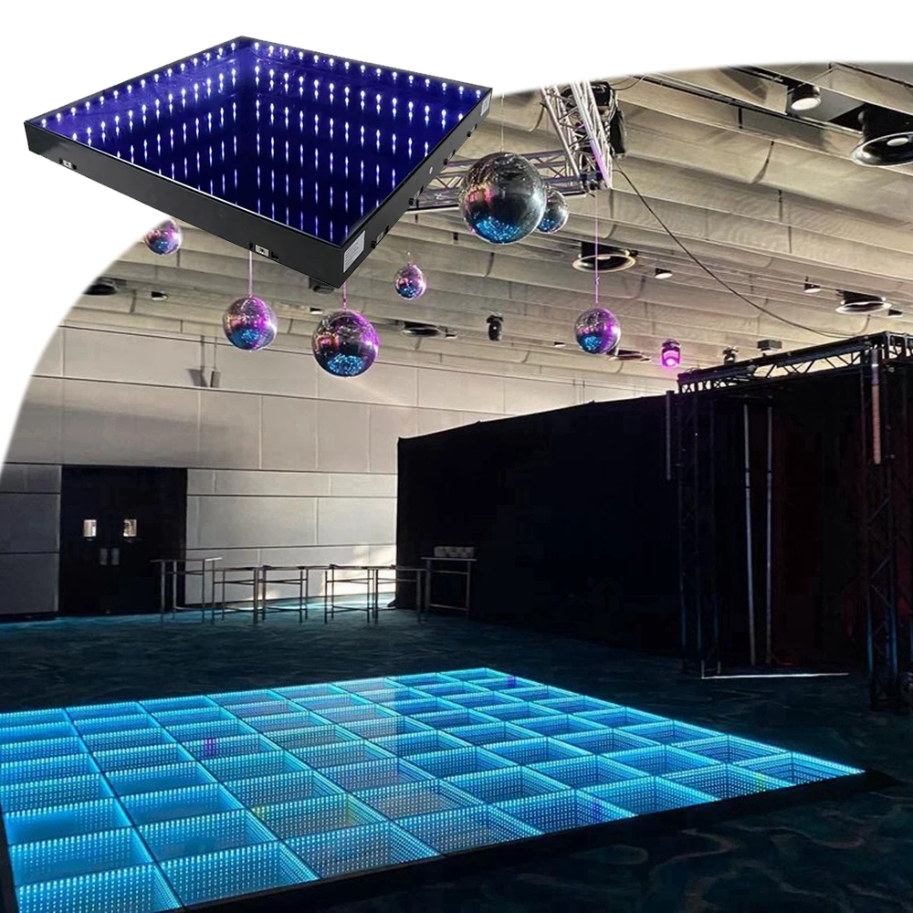 ANYCASE легко установить выставочный акриловый сценический dj party 3d бесконечное зеркало СВЕТОДИОДНЫЙ танцпол для аренды событий