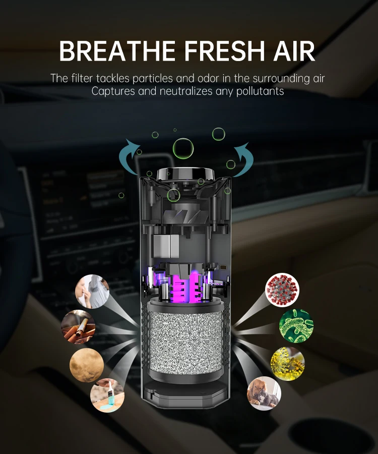 ANTOP Smart Car Air Cleaner Hepa H12 New Design Portable Car Purifier
