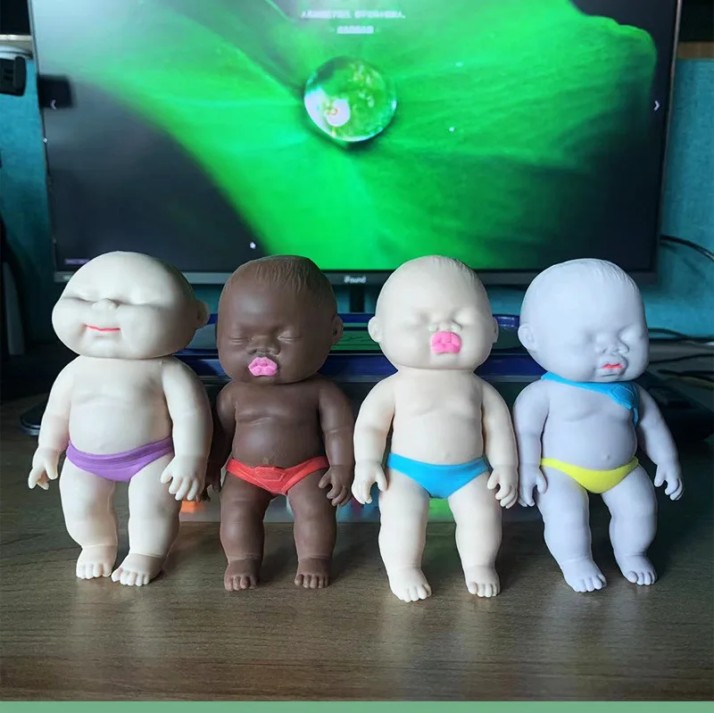 14cm  Stress relief doll mini baby office pinch toy