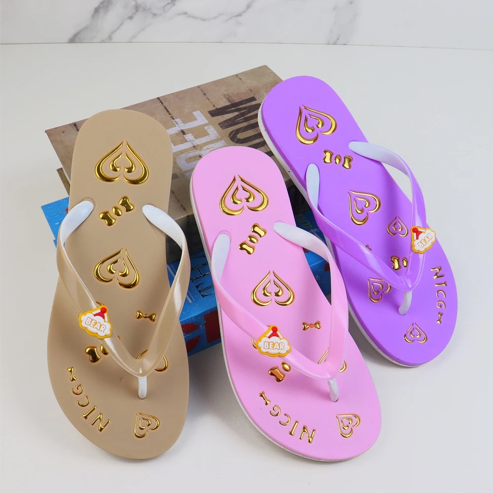 Factory Hot Selling Custom Logo Beach Slim Hard Drives Flip-Flops Slippers For Ladies