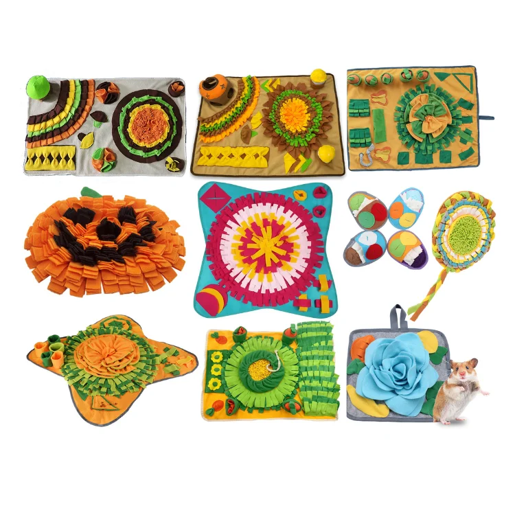 Geerduo Wholesale Custom Polar Fleece Felt Slow Feeding Pet Dog Snuffle Mat Carrot Sniffing Training Blanket