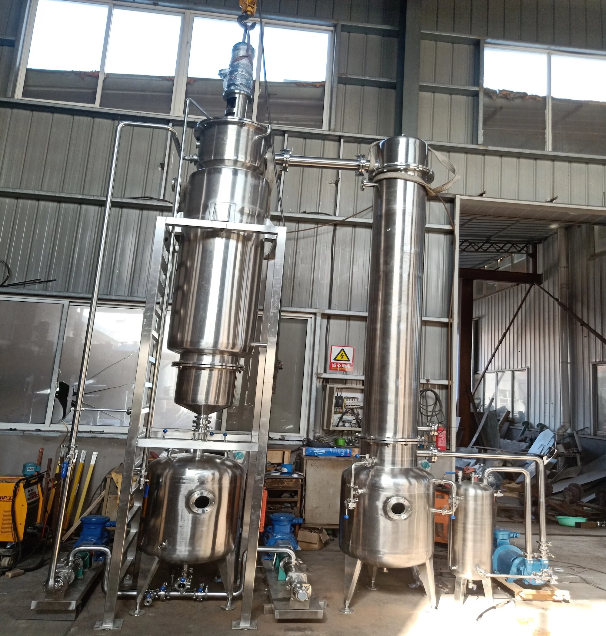 TFE high efficient oil  alcohol methanol ethanol rotary wiped scraper thin film evaporator industry