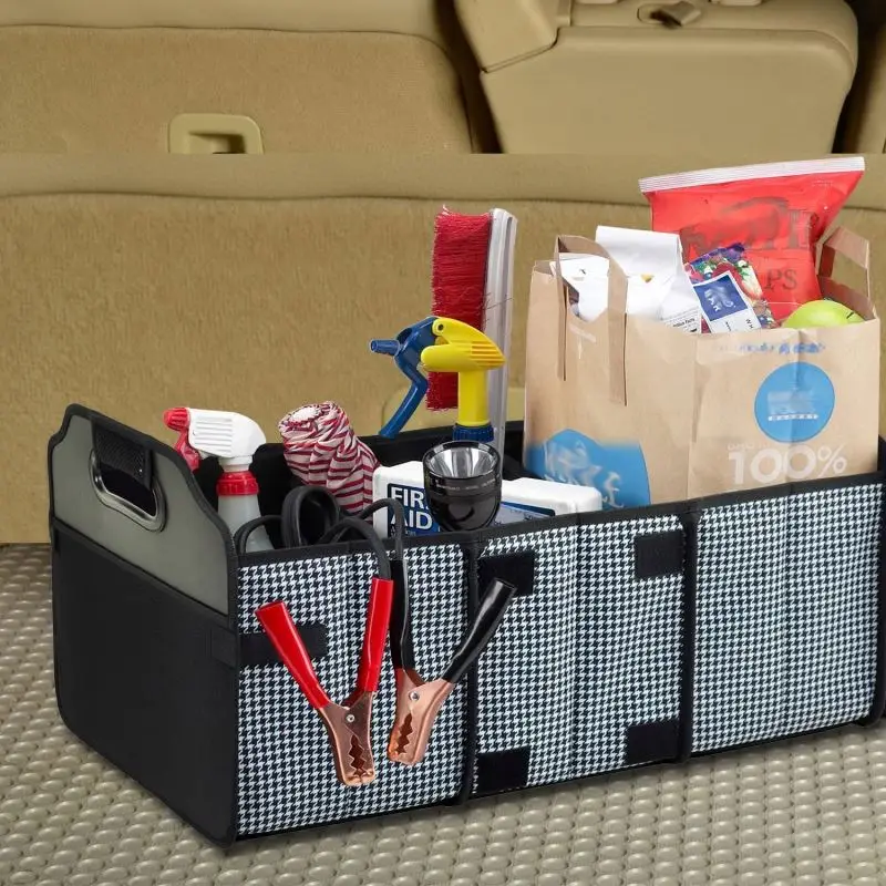 Portable Folding Vehicle Trunk Organizer Durable Oxford Car Boot Accessories Bag Picnics Nylon Polyester Silk Foldable Storage