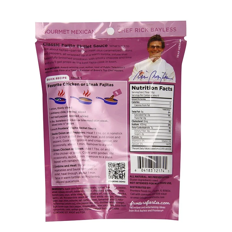Custom print bag high temperature retort cooking pouch bag for instant meat