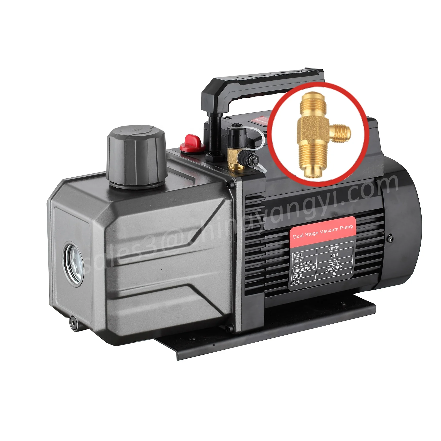 110V 9cfm 12cfm 10cfm 1HP Dual-Stage Rotary Vane HVAC Air Vacuum Pump for R12 R22 R134a R410a Systems with Oil Bottle