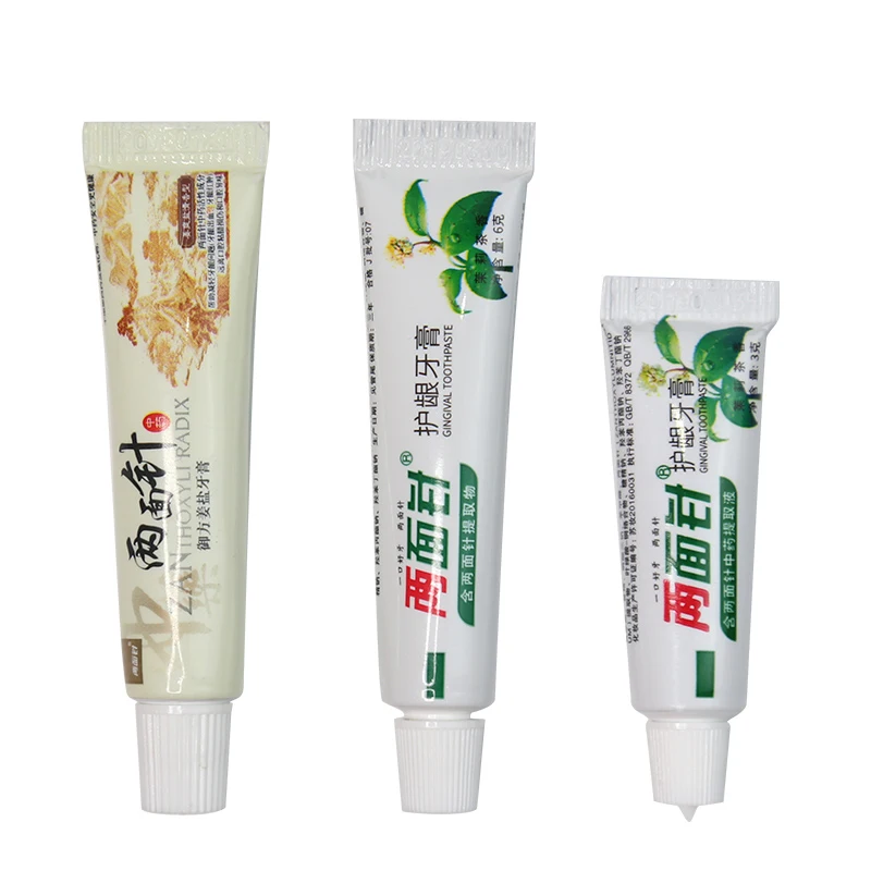 Free sample OEM private label 3g / 6g / 10g / 17g / 20g / 25g mint hotel travel mini disposable toothpaste