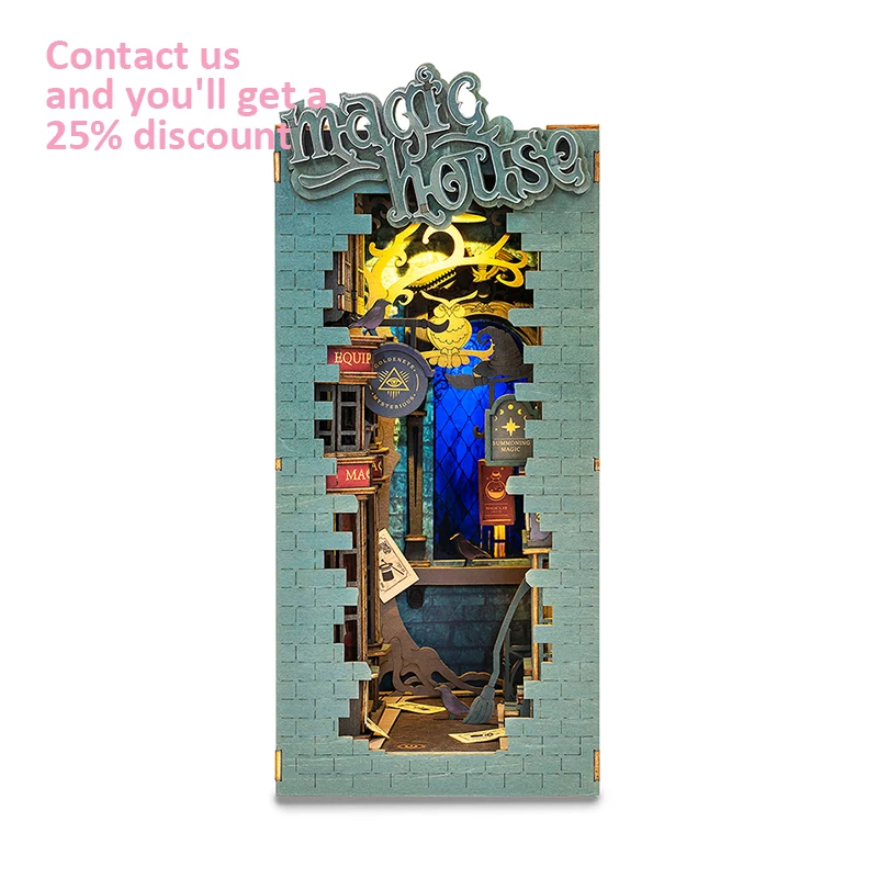 Robotime Rolife Contact получить 25% от 3D деревянная книга Nook TGB03 Волшебный дом книжки DIY Миниатюрный Кукольный домик