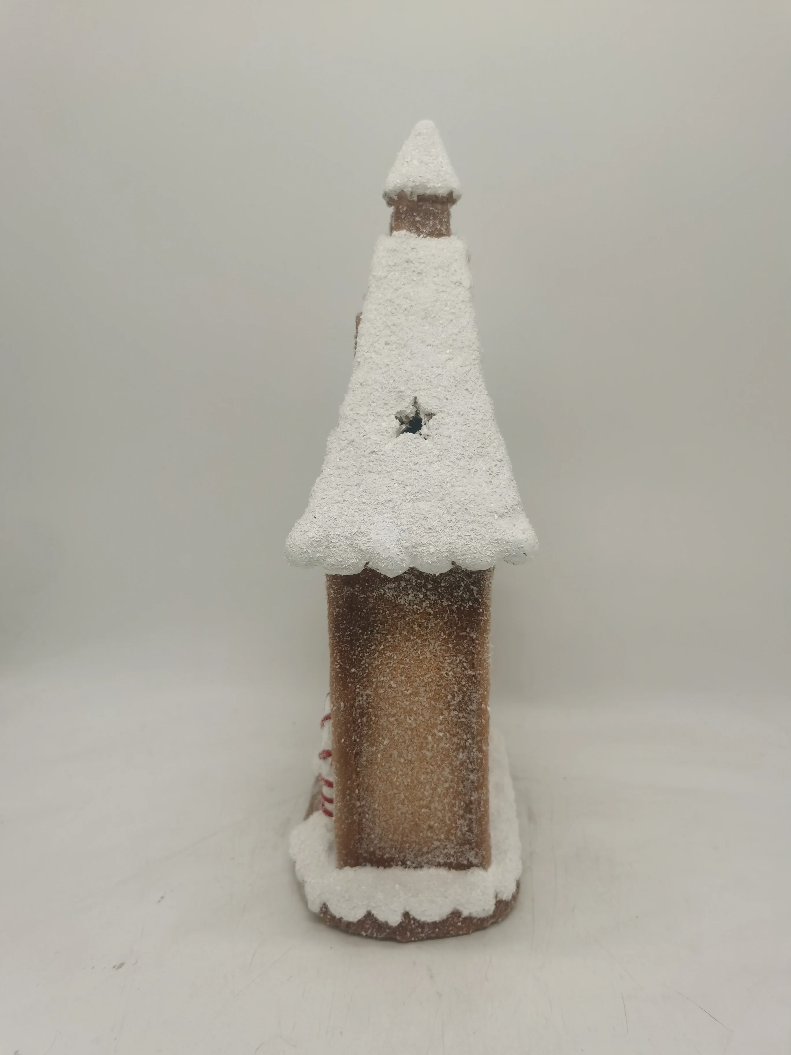MGO Polystone Polyresin Resin Gingerbread Christmas Xmas House Deco with LED 3*AAA Battery Needed