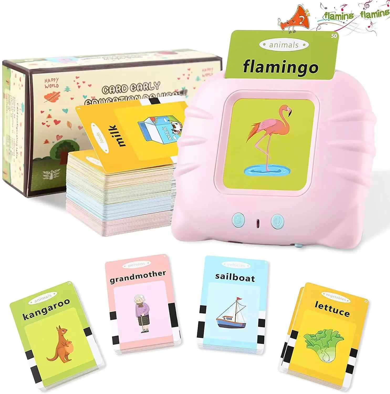English Language Preschool Early Educational 112 Flash Cards Learning Toys Talking Machine for Kids Toddler