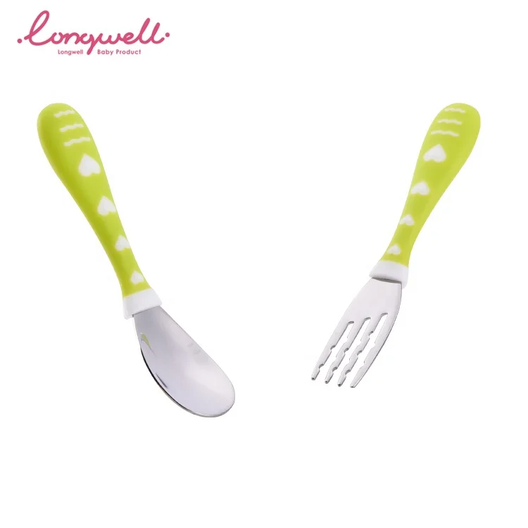 Ningbo Raffini OEM Customized Safe Dishware Baby Plastic 2pcs With Case Stainless Steel Spoon and Fork Sets Cutlery Box Set