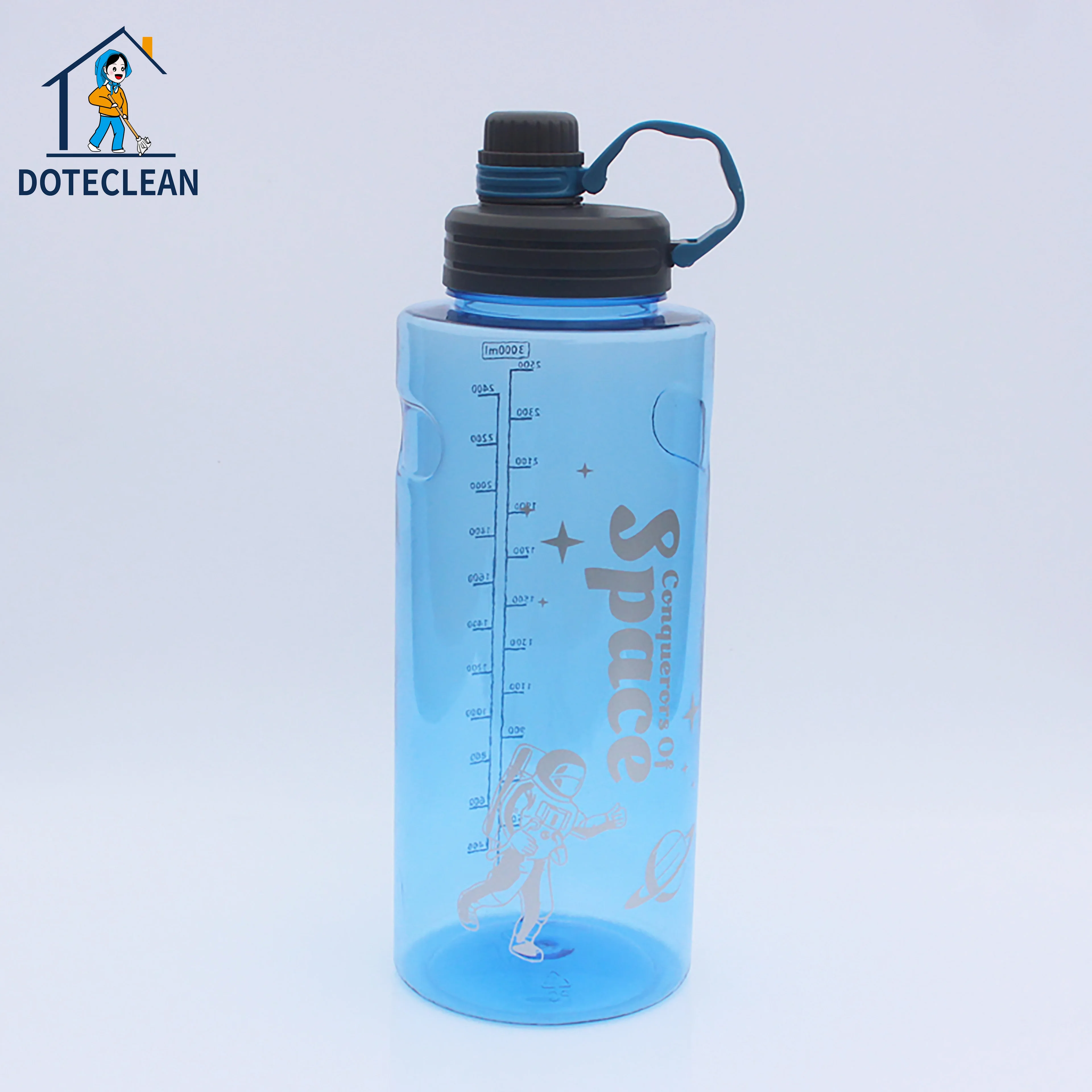 NEW 1100 1500 2000 mL PP Customized Plastic Water Bottle Portable Sports Travel Cup Water Bottle filter Rotating Lid