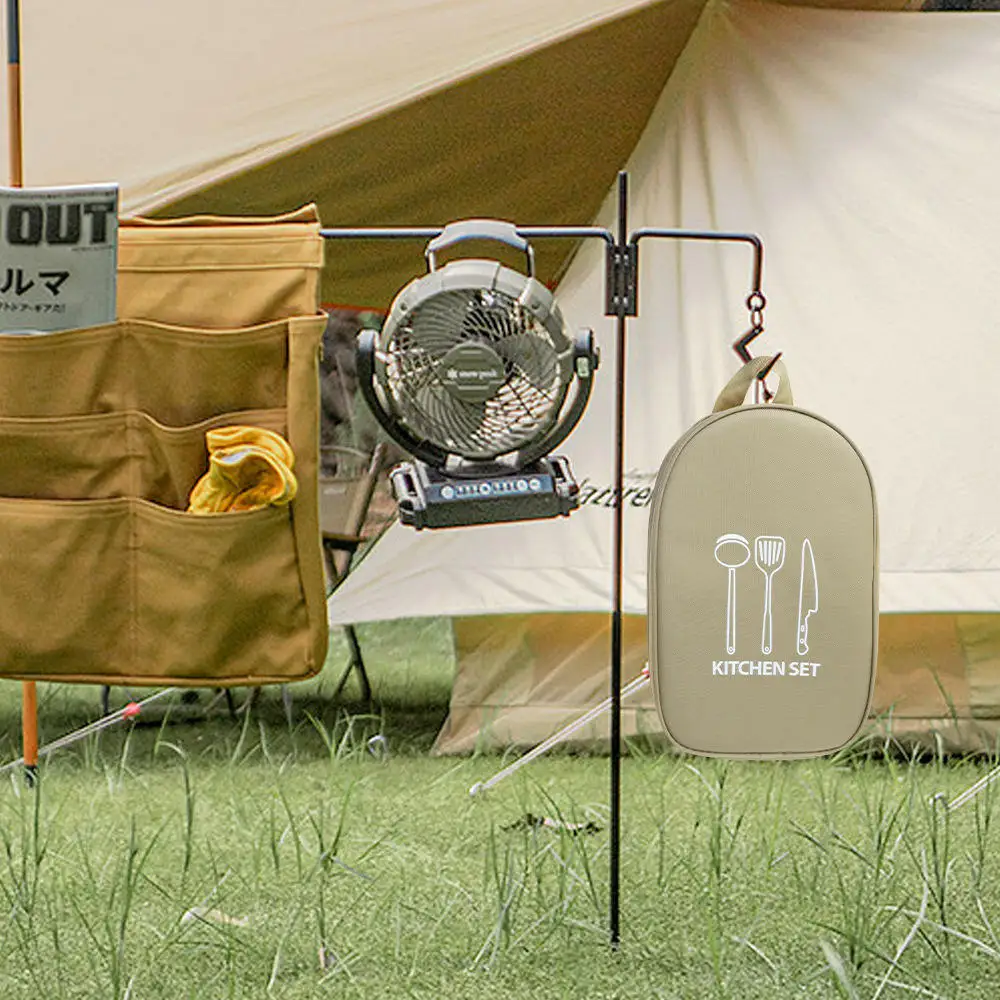 Eco-Friendly Outdoor Backpack Kitchen Camping Kitchenware Storage Bag with Cooking Utensils Dinnerware Organizer