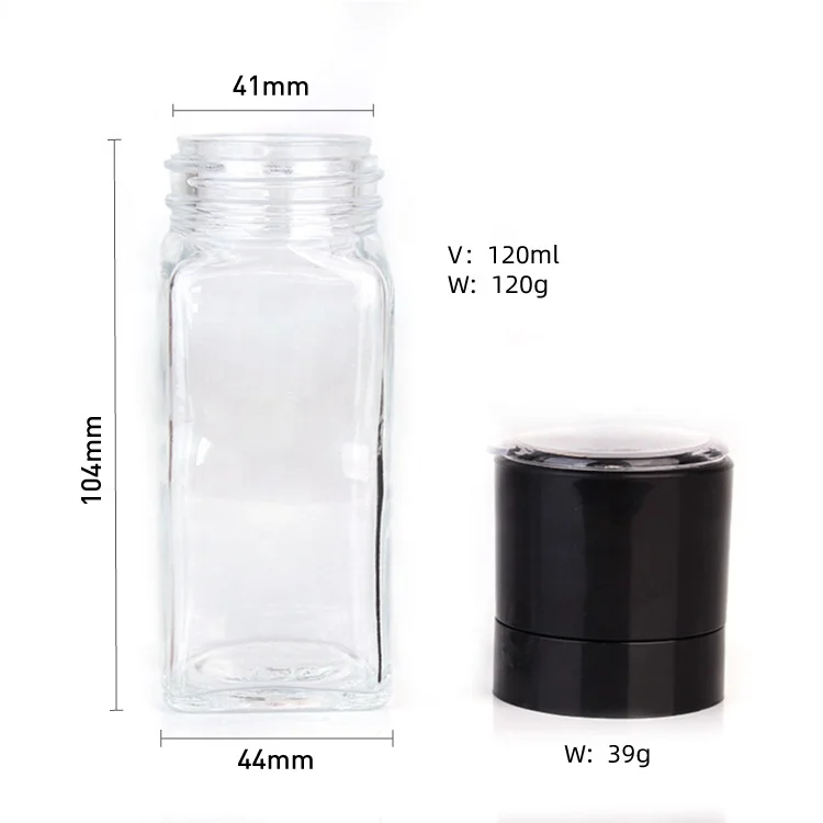 Wholesale Square Shape 4oz 120ml Kitchen Spice Grinder Manual Salt and Pepper