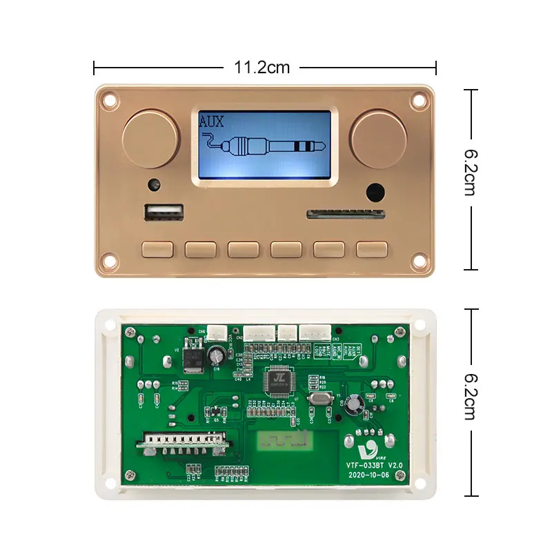 VIRE LCD Lyrics Display MP3 Audio Module USB TF Radio Car Wireless Bluetooth MP3 Decoder Board