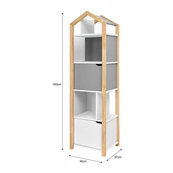 Домашняя мебель современный дизайн подвижный 5 ярусов деревянный книжный шкаф