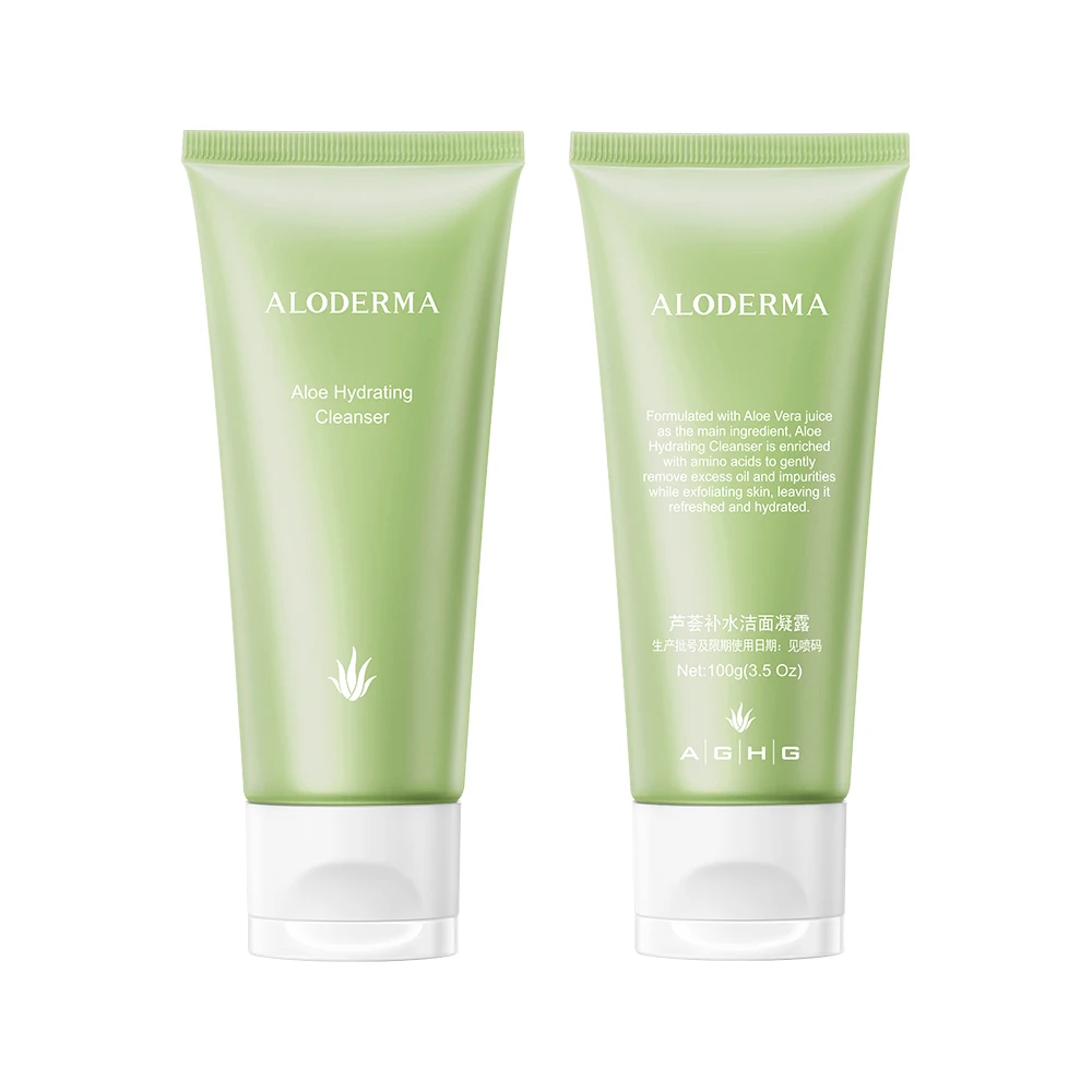 US Brand Aloderma Wholesale Aloe vera hydrating facial cleanser Hydrating Aloe Vera Face Wash Natural Facial Cleanser
