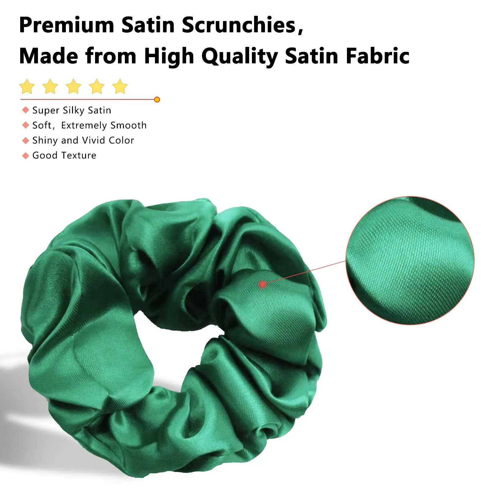 YSD Hair Scrunchies, Satin Silk Scrunchies Silky Curly Hair Accessories for Women, Scrunchy Hair Band