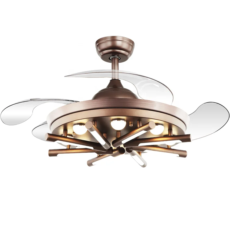 Выдвижной потолочный вентилятор 42 дюйма со светодиодной лампой с дистанционным управлением потолочный вентилятор