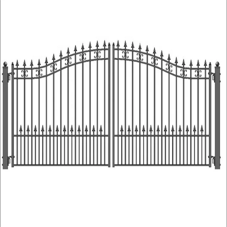 China Factory Best Price Wrought Iron Gate Hinges Heavy Duty Main Gate Supply Wrought Iron Grill Gate Design Wholesale