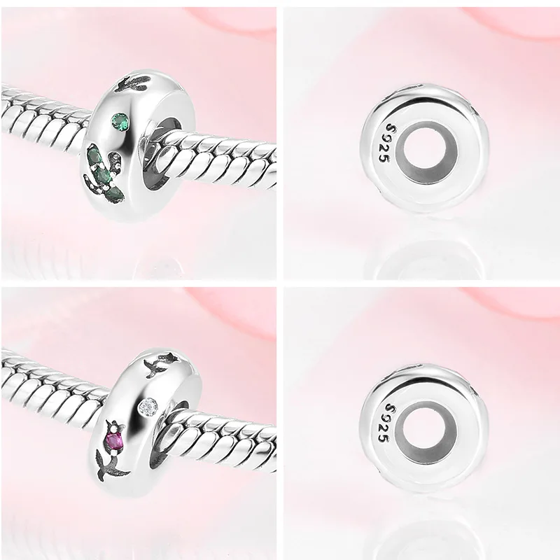 High quality 925 sterling silver spacer bead series bracelet charm butterfly daisy DIY bracelet female accessories
