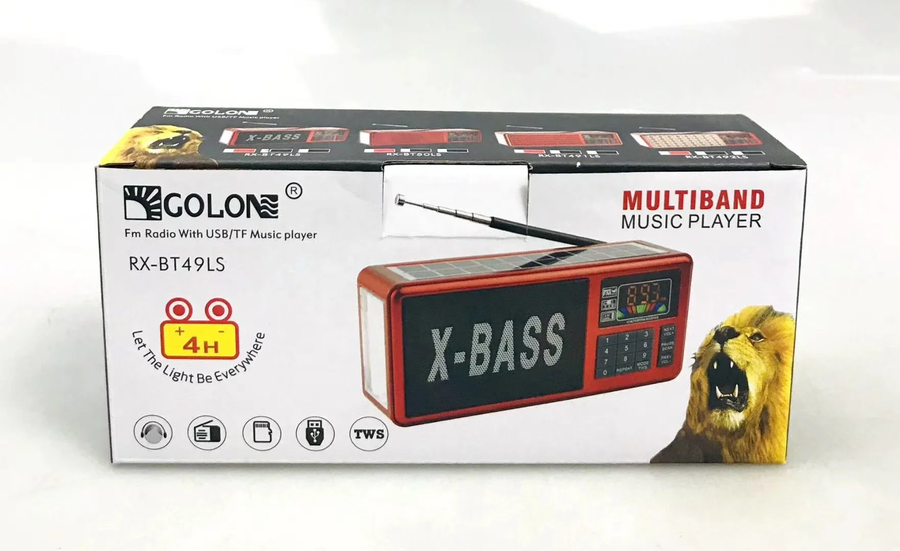 GOLON RX-BT50LS перезаряжаемый Радио беспроводной зуб динамик со светом с USB SD TF MP3-плеер солнечной
