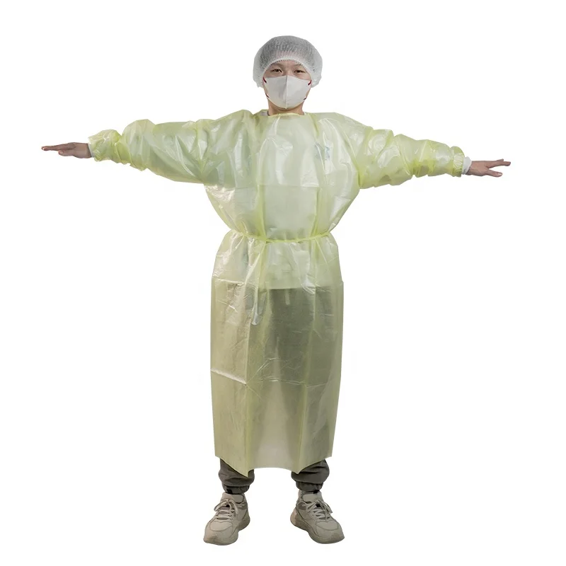 Disposable nonwoven PP+PE isolation gown surgical gown waterproof dustproof knit cuff for medical industrial used