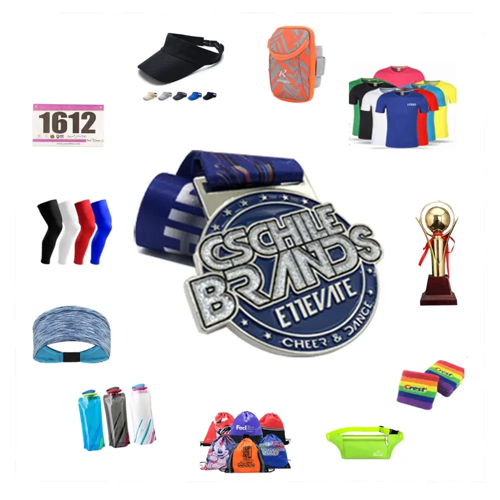 Custom Marathon Running Race Sport Finisher Metal Medal With Ribbon Medals Badge Manufacturers China