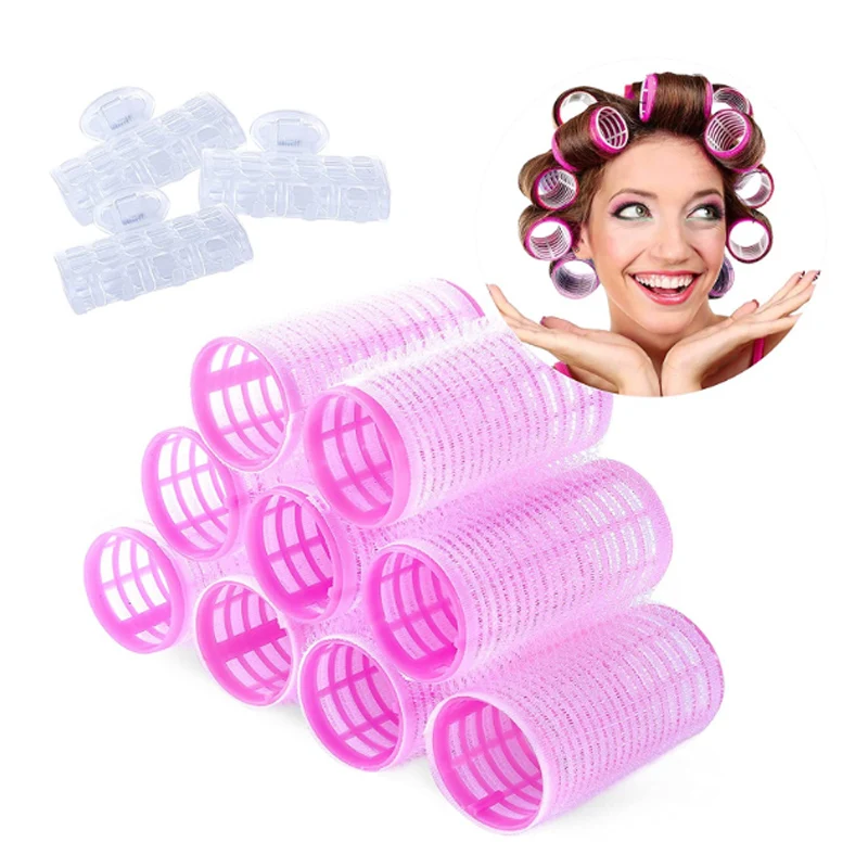 Heatless Curls - Extra Large Hair Rollers - heatless curlers - heatless curls overnight - Velcro Rollers for Hair - Hot Pink