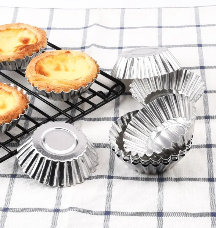 Hot selling 7 cm Mini Aluminum Egg Tart Molds,Cake Muffin Moulds Tins Pans, Non-Stick Cupcake Pudding Baking Cookie Mould