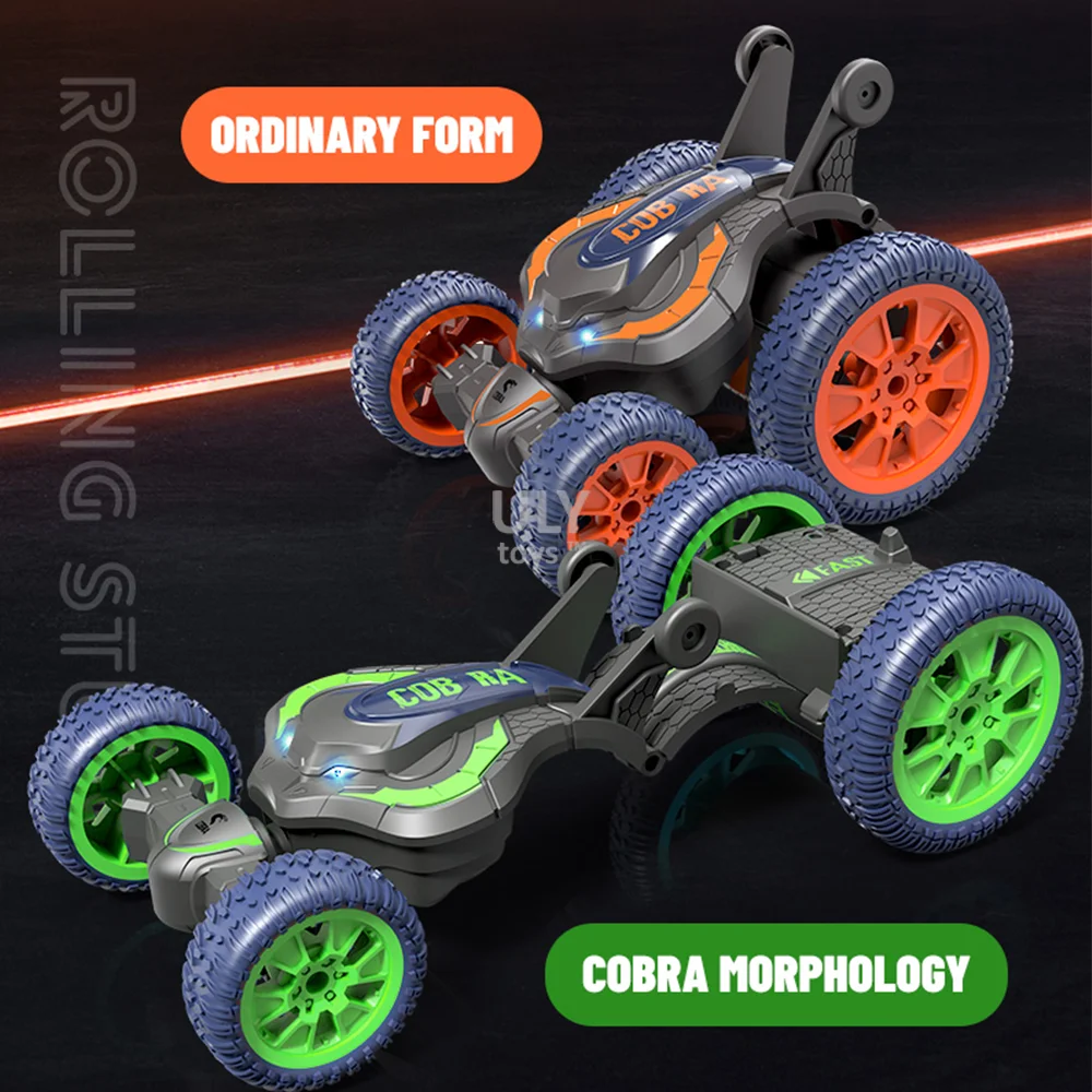 Remote Control stunt car double-sided blossom stunt  rotary spray tumbling cool rotating LED light wordfolding rolling car