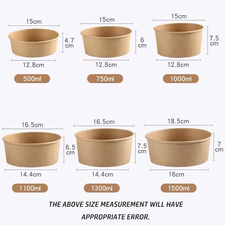 SenAng07 Top Fashion Faux Bamboo Soup Single Wall Bucket Food Salad Takeaway Container Paper Bowl With Lid